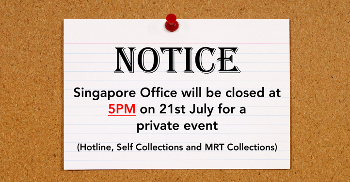 Early office closure Website Notice - SGshop